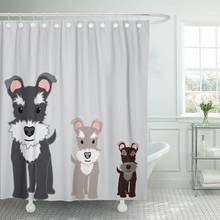 Schnázer-cortina de chuveiro para cães, cortina de poliéster, 60x72 polegadas, com ganchos, desenhos animados 2024 - compre barato