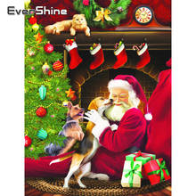 EverShine-Cuadro de Navidad con diamantes de imitación, bordado de Santa Claus, punto de cruz, decoración de pared 2024 - compra barato