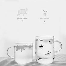 Copo de água do urso polar criativo, copo de água fresco e ecologicamente correto, feito à mão, copo de vidro para suco de água, leite, chá, cerveja 2024 - compre barato