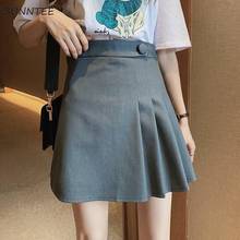 Skirts Women Solid Button A-line Mini Spring Leisure Fashion High Waist Slim Preppy Style Elegant Daily Soft Ulzzang All-match 2024 - buy cheap