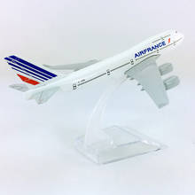 16CM Diecast Aircraft 1:400 Boeing 747 B747 model AirFrance airlines with base airbus alloy aircraft display CHRISTMAS Toy plane 2024 - buy cheap