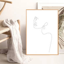Pintura abstracta moderna para mujer, dibujo de líneas, póster nórdico, decoración de la pared del hogar, dibujo de figura femenina desnuda en blanco y negro 2024 - compra barato