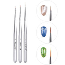 3PCS/SET Nail Art Brush Set Nail Art Line Painting Pen Acrylic UV Gel Brushes Drawing Silver gel Brush Liner Manicure tool 2024 - buy cheap