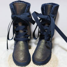 Alta qualidade 2021 botas de alta marca botas de neve botas de couro genuíno botas de inverno à prova dwaterproof água quente grosso pelúcia 2024 - compre barato