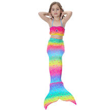 Bañador de Sirena con cuello Halter para niños y niñas, traje de baño de cola de Sirena, Bikini, disfraz de Da Bagno Sirena 2024 - compra barato