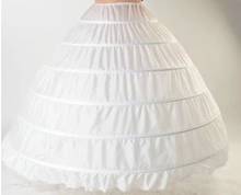 Enagua blanca de 6 aros de alta calidad, ropa interior antideslizante de crinolina para vestido de novia, en Stock, Envío Gratis 2024 - compra barato