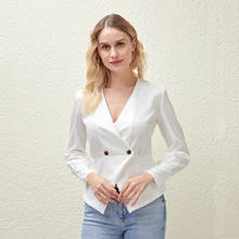 2020 Style Vintage White Shirt Women Silk Blouses Long Sleeve V Neck Female Stain Plus Size Summer Shirt 2024 - buy cheap