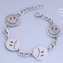 Fashion Face Charm Bracelet Hip Hop Thick Chain Stainless Steel Bangle Bracelets for Women Men Jewelry Accessories 2024 - buy cheap