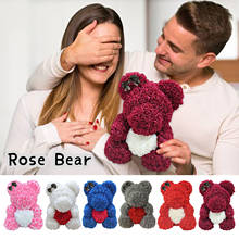 25 Cm Rose Bear Artificial Flower Rose Soap Teddy With Box Valentine's Day Gift For Girlfriend Women Wife Mother's Day Present 2024 - buy cheap