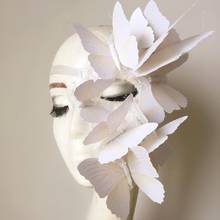 Máscara de mariposa 3D para media cara, accesorios de Cosplay para fiesta, pasarela, actuación, maquillaje, accesorios 2024 - compra barato