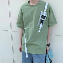 Harajuku Oversized Patchwork Plaid Short Sleeves Summer Funny Hip Hop T-Shirt Comfortable Men Clothes Pullover Joker Streetwear 2024 - buy cheap