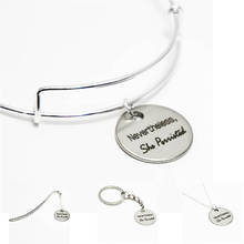 12pcs/lot Nevertheless She Persisted bangle message charm necklace keyring bookmark Jewelry 2024 - buy cheap