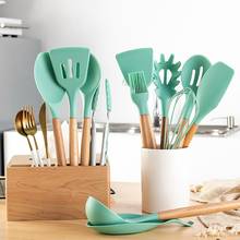 Silicone Kitchenware Heat Resistant Cooking Utensils Non-Stick Spatula Wood Handle Cooking Baking Tools Kitchen Accessories 2024 - buy cheap