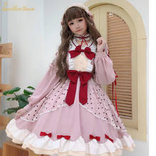 Disfraz rosa de Lolita para adultos, disfraz de Halloween para mujer, vestido de Lolita OP para niña, Caperucita Roja, vestido de princesa 2024 - compra barato