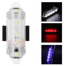 Luz LED trasera para bicicleta, luz de advertencia de seguridad trasera, portátil, recargable vía USB, 5LED, brillante, 4 modos 2024 - compra barato