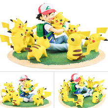 Takara Tomy-figuras de acción de Pokémon, monstruo de bolsillo, Pikachu, regalos para niños, modelo de juguetes Ash Ketchum, muñeca de 8cm 2024 - compra barato