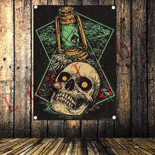 Rock Heavy metal music Tattoo flag banner Vintage poster tapestry Hanging painting wall hanging Bar cafe concert home decor 2024 - buy cheap