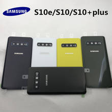 Оригинальная задняя крышка для аккумулятора SAMSUNG Galaxy S10, G970, G970F, S10 + plus, G975, G975F, S10e, G973, Задняя стеклянная крышка 2024 - купить недорого