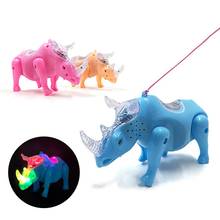 Hot Cute Electric Music Walking Rhino Animal Toys LED Light Glow Electronic Pets Lantern Toy Children Kids Baby Girl Boy 2024 - buy cheap