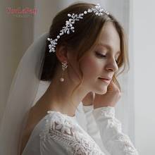 YouLaPan-accesorios para el cabello de boda, diadema nupcial, joyería para el cabello, perla, Tiara, cinta, diadema de boda de aleación, HP152 2024 - compra barato