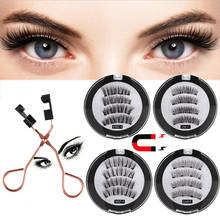 2Pairs Magnetic Eyelashes Magnets Handmade Makeup Extended False Eyelashes Mink Eyelashes Reusable False Eyelashes Tweezers Set 2024 - buy cheap