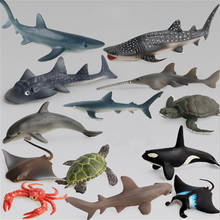 Миниатюрные фигурки дельфинов, игрушки для обучения океану, морской жизни, с животными, лучами акулы 2024 - купить недорого