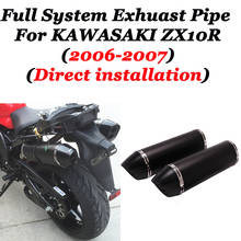 Sistema completo de Escape para motocicleta KAWASAKI, silenciador de 2 orificios, izquierdo y derecho, para KAWASAKI ZX10R 2006 2007 GP 2024 - compra barato