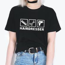 Fashion Women Tshirt Short Sleeve Hipster Hairdresser T Shirt Women Tops Girls Woman Scissors Tee Shirt Femme Camisas Mujer 2024 - buy cheap