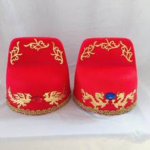 Red Groom Hats For Party Wedding Hat For Men Dragon Cap Children Funny Party Headwear Han Dynasty Cosplay 2024 - buy cheap