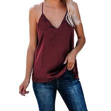 Hot Ladies Bottoming Camisole Fashion Sexy Low-cut  New ladies solid color V-neck sexy silk suspenders Solid Color Vest 2024 - buy cheap