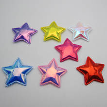 20PCS/lot Shiny Pu Star Padded Applique Crafts for Garment Accessories And Girl Hair clip Decoration 2024 - buy cheap