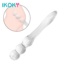 IKOKY Glass Anal Beads Anal Plug Butt Stimulation Anus Backyard Stopper Erotic Butt Plug Dildo Sex Toys for Women Vagina Massage 2024 - buy cheap