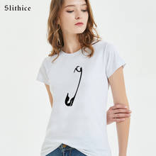 Camiseta con estampado gráfico divertido para mujer, top de estética Harajuku, camiseta informal para mujer, camisetas negras, ropa de calle 2024 - compra barato
