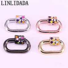 8Pcs,15*22mm Multicolor enamel clasp,colorful enamel connector clasp,Oval carabiner clasp pendant,fashion jewelry accessories 2024 - buy cheap