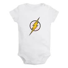 Comic the Flash Symbol Super Hero Printed Newborn Baby Girl Boys Clothes Short Sleeve Romper Outfits 100% Cotton 2024 - buy cheap