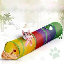 Cat Toys Tunnel Dragon Cat Channel 1.2m Long Hole Pet Channel Rainbow Stitching Cat Tunnel Toy Pet Supplies 2024 - buy cheap