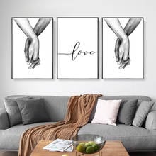 Nordic Black And White Lover Holding Hands Sketch Abstract Canvas Art Posters And Prints Canvas Paintings Home Wall Art Pictures 2024 - buy cheap