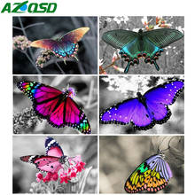 AZQSD-pintura de diamante 5d Diy "mariposa", bordado de diamantes de imitación cuadrados, decoración del hogar, Kits de punto de cruz de animales, arte de pared 2024 - compra barato