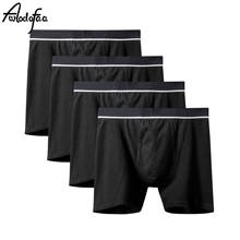 4Pcs/lot Boxers Men Cotton Panties Male Breathable Absorb Sweat Fitness Underwear Comfortable Wearproof Elastic Long Homewear 2024 - buy cheap