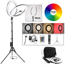 LED Ring Light 18inch RGB 19 Colors Light Dimmable Selfie Ring Lamp Photographic Photo Studio Lighting With Tripod Phone Holder 2024 - buy cheap