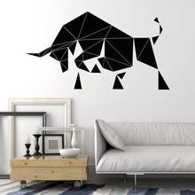 Geometric Wall Decal Abstract Bull Animal Polygonal Vinyl Window Stickers Bedroom Living Room Office Interior Decor Art M158 2024 - buy cheap