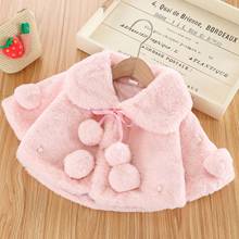 2021 Winter Girls Warm Coat New Style Baby Toddler Infant Clothes Cute Fleece Fur Outerwear Cloak Jacket Kids Cute Coat Clothes 2024 - buy cheap