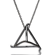 New Pendant Necklace Bright Black Color Zinc Alloy For Neutral Triangle Three-Dimensional Structure New Trend Necklace Jewelry 2024 - buy cheap