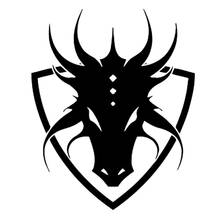 Персонализированные наклейки для автомобиля Аниме Манга щит логотип дракон украшение автомобиля стикер креативный Водонепроницаемый черный/белый, 17 см * 14 см 2024 - купить недорого