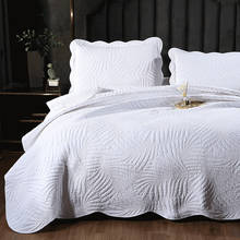 Colchas blancas para cama doble, edredón acolchado, funda de cama en relieve, tamaño King y Queen, manta de verano, 3 uds. 2024 - compra barato