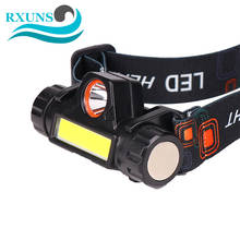 RXUNS Portable mini Powerful LED Headlamp XPE+COB USB Rechargeable Headlight Built-in Battery Waterproof Head Torch Head Lamp 2024 - buy cheap