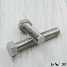 1pcs M9 hex bolts external hexagon socket screws full thread 1.25mm fine pitch stainless steel male screw 16mm-45mm length 2024 - buy cheap