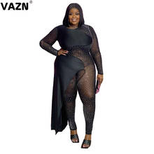 VAZN Hot Sequins Glitter Fashion Stretch Women Full Sleeve Party Fashion Mujer Luxurious Jumpsuits Full Pant Bandage Rompers 2024 - buy cheap