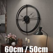 North Europe Large Vintage Metal Wall Clock Double Layer Iron Frame Mute Watch for Home Living room Decor часы настенные 50/60CM 2024 - buy cheap