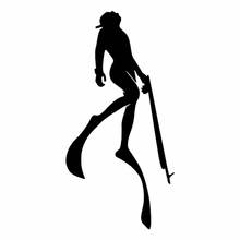 Interesting Fishing Diver Vinyl Decals Free Diver Diving Shape White CL488 2024 - buy cheap